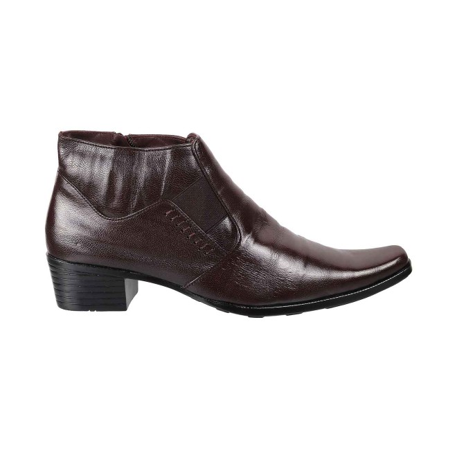 Mochi Men Brown Formal Boots (SKU: 19-6650-12-41)