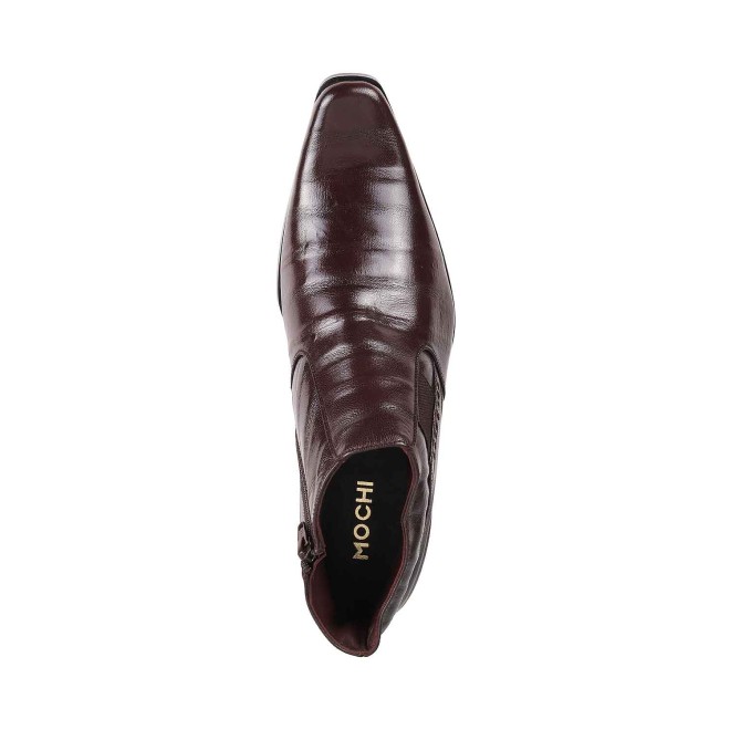 Mochi Men Brown Formal Boots (SKU: 19-6650-12-41)
