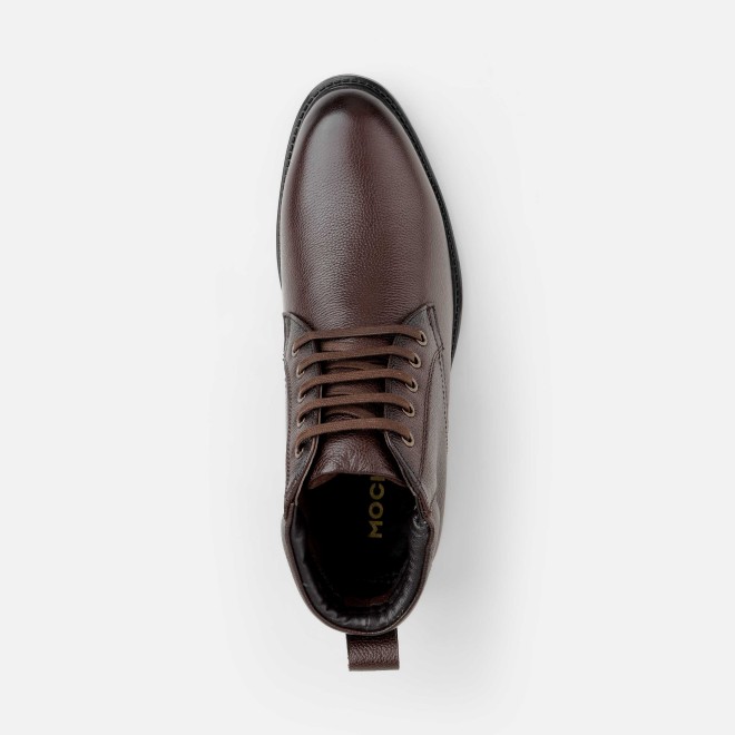 Mochi Men Brown Formal Boots (SKU: 19-675-12-40)