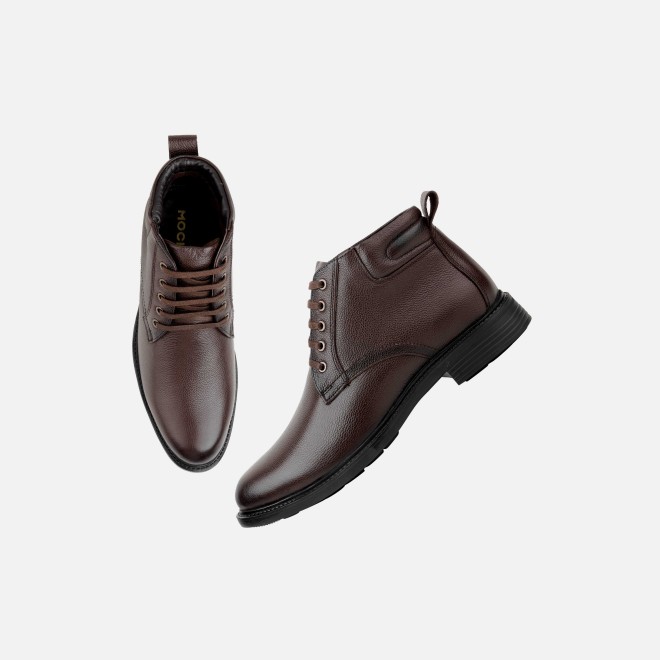 Mochi Men Brown Formal Boots (SKU: 19-675-12-40)