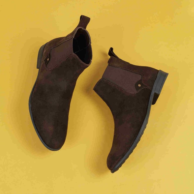 Mochi Men Brown Formal Boots