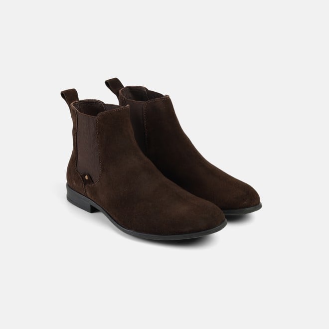 Mochi Men Brown Formal Boots (SKU: 19-692-12-40)