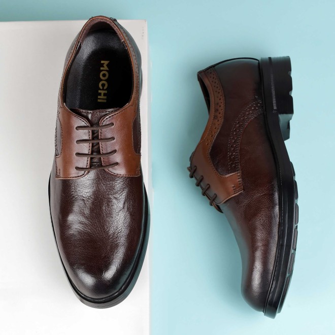 Mochi Men Brown Formal Lace Up