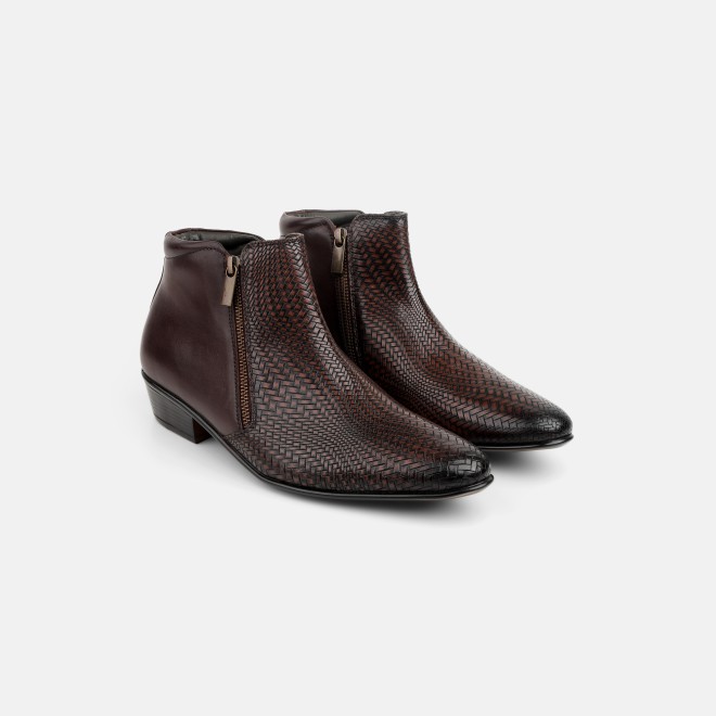 Mochi Men Brown Formal Boots (SKU: 19-769-12-40)