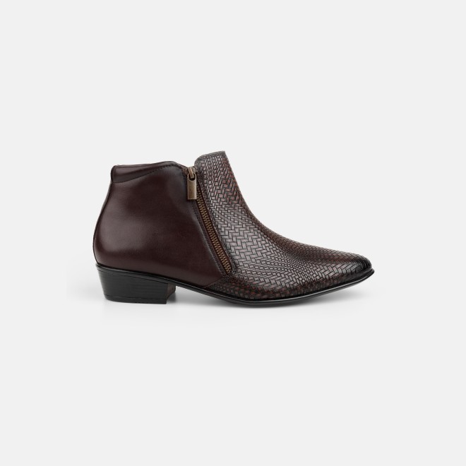 Mochi Men Brown Formal Boots (SKU: 19-769-12-40)