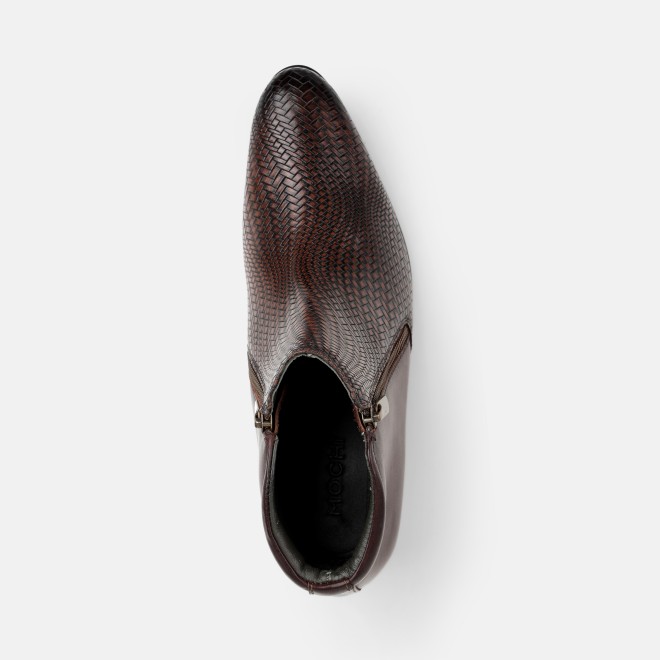 Mochi Men Brown Formal Boots (SKU: 19-769-12-40)