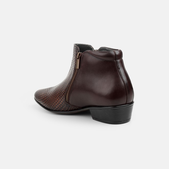 Mochi Men Brown Formal Boots (SKU: 19-769-12-40)