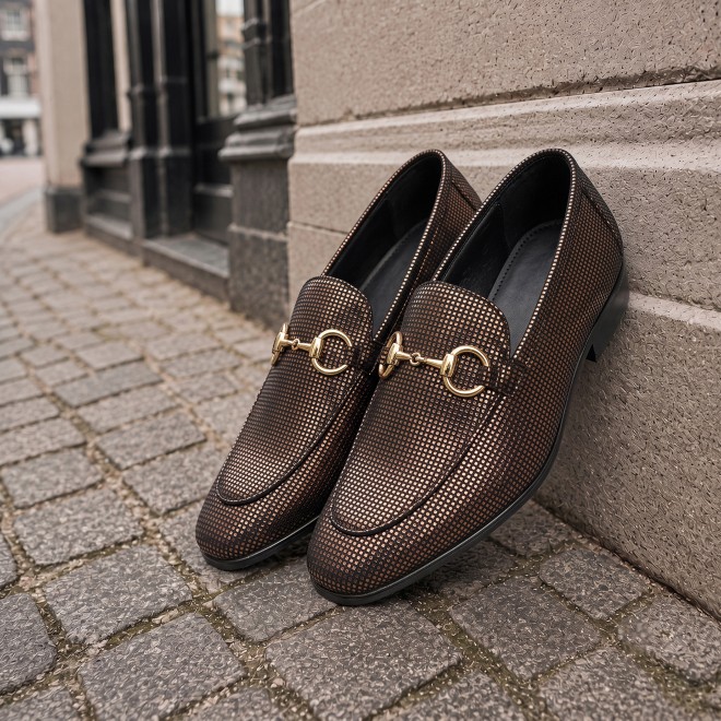 Mochi Men Bronze Formal Moccasin (SKU: 19-803-46-40)