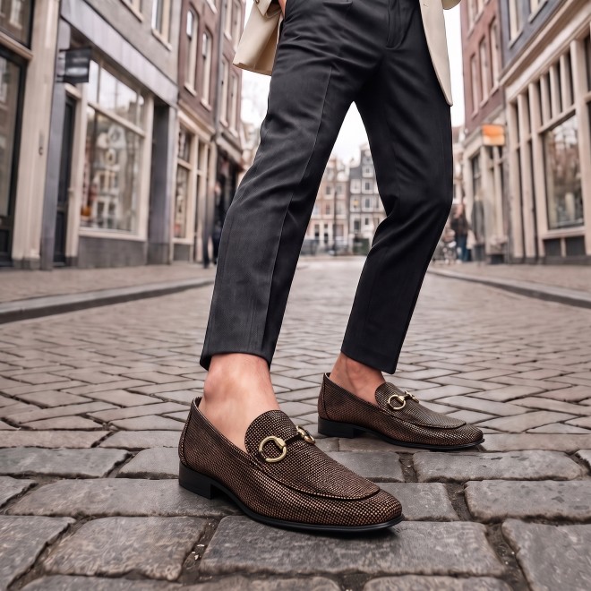 Mochi Men Bronze Formal Moccasin (SKU: 19-803-46-40)