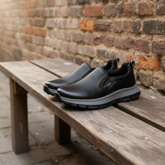 Mochi Men Black Casual Moccasin
