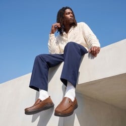 Mochi Men Tan Casual Loafers