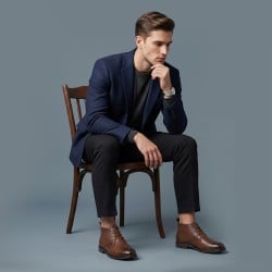 Mochi Men Tan Formal Boots