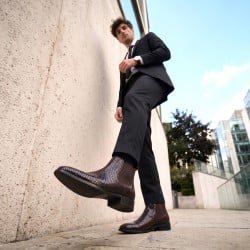 Mochi Men Brown Formal Boots