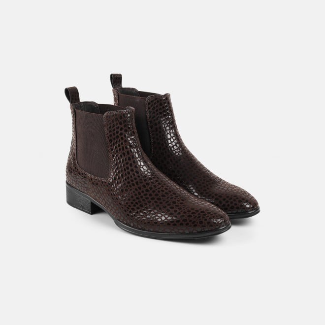 Mochi Men Brown Formal Boots (SKU: 19-875-12-40)