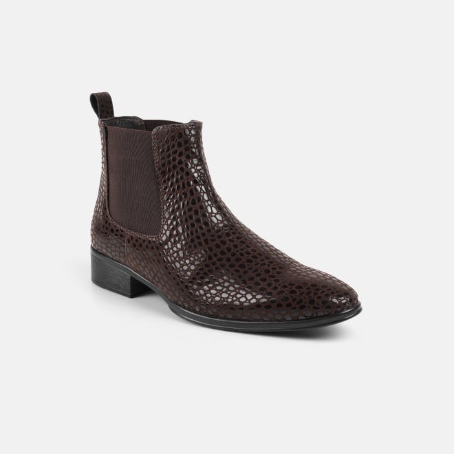 Mochi Men Brown Formal Boots (SKU: 19-875-12-40)