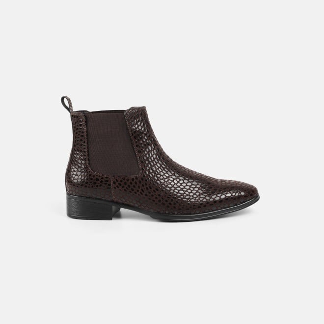 Mochi Men Brown Formal Boots (SKU: 19-875-12-40)