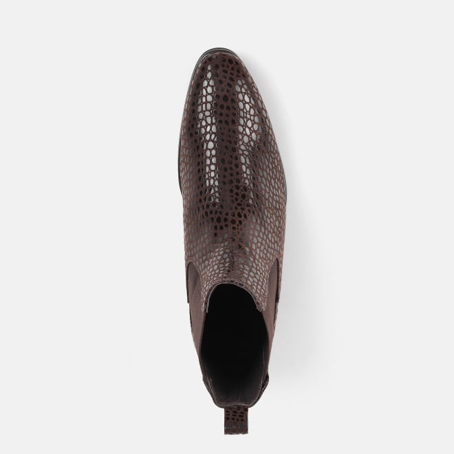 Mochi Men Brown Formal Boots (SKU: 19-875-12-40)