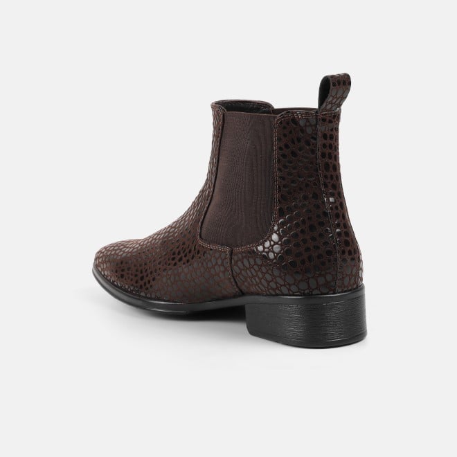 Mochi Men Brown Formal Boots (SKU: 19-875-12-40)