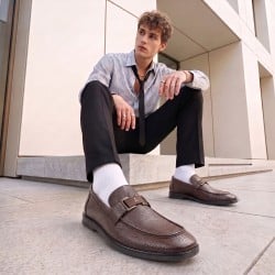 Mochi Men Brown Formal Moccasin