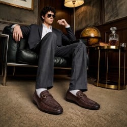 Mochi Men Brown Formal Moccasin