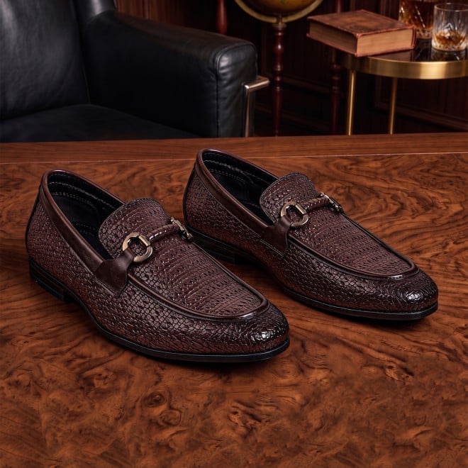 Mochi Men Brown Formal Moccasin (SKU: 19-896-12-40)