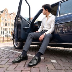 Mochi Men Black Formal Moccasin