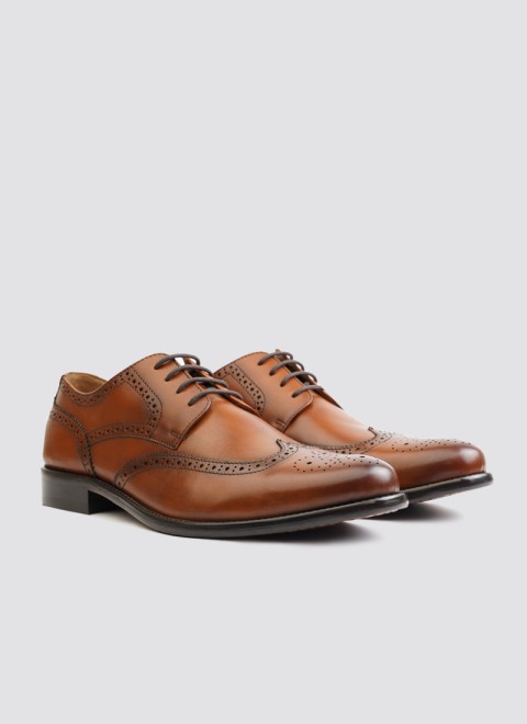 Language Men Tan Formal Brogue