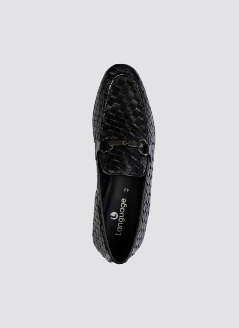 Language Men Black Casual Loafers (SKU: 194-1341-11-40)