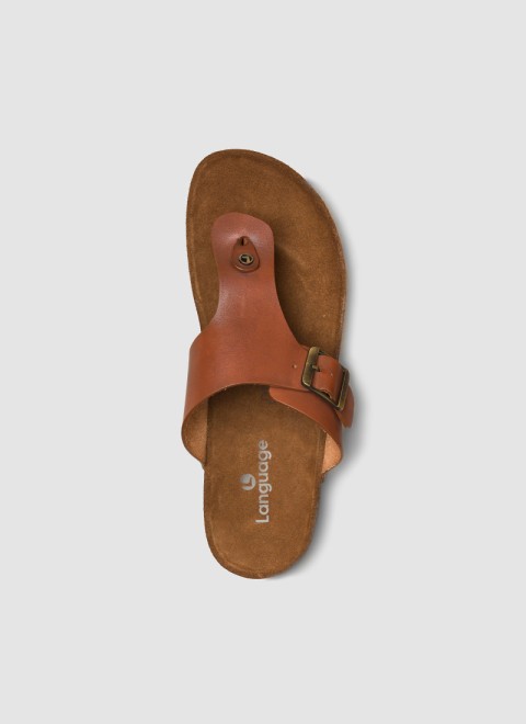 Language Men Tan Casual Slippers (SKU: 194-1501-23-40)