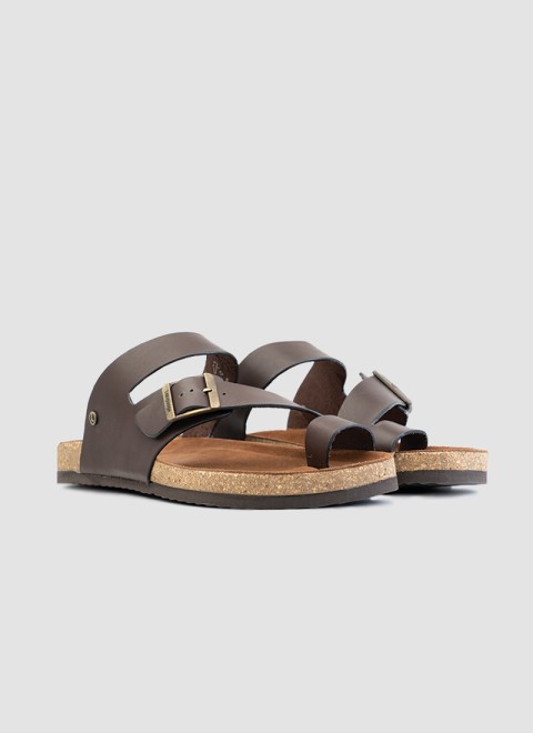 Language Men Brown Casual Slippers
