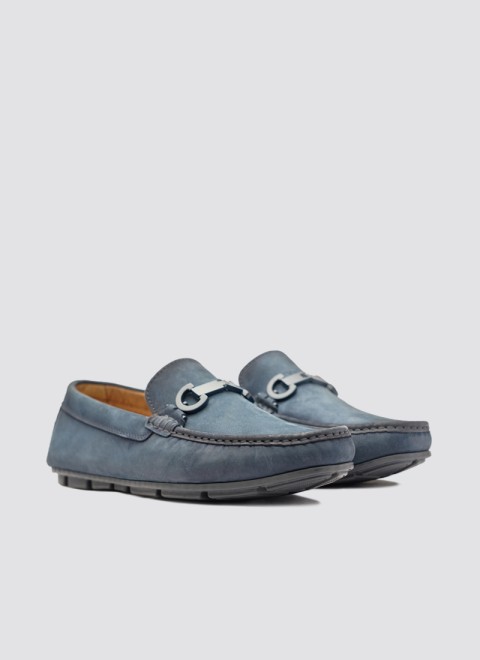 Language Men Blue-suede Casual Loafers