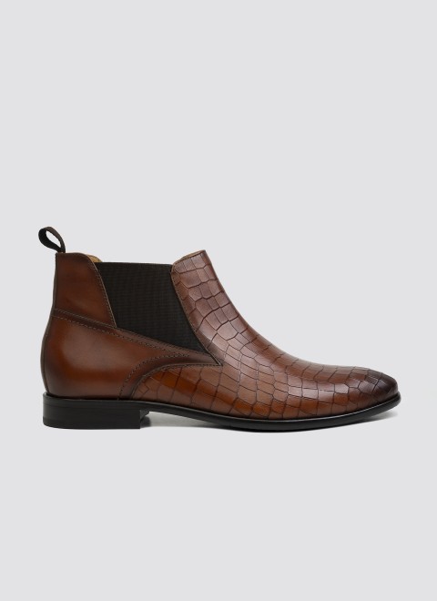 Language Men Tan Formal Boots (SKU: 194-1814-23-40)