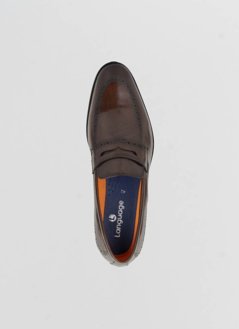 Language Men Brown Formal Moccasin (SKU: 194-1815-12-40)