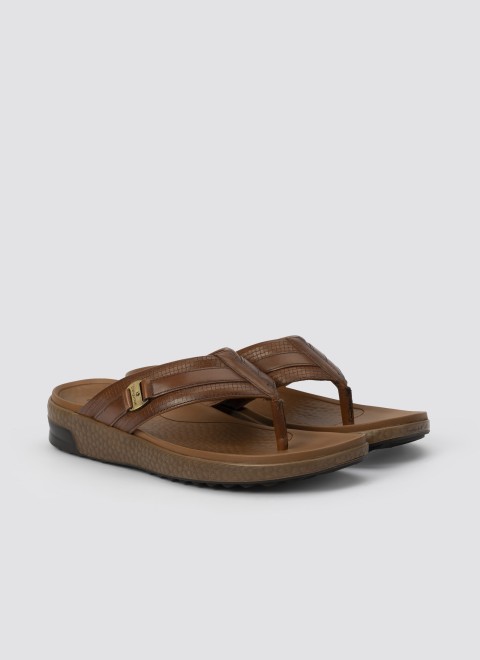 Language Men Tan Casual Slippers