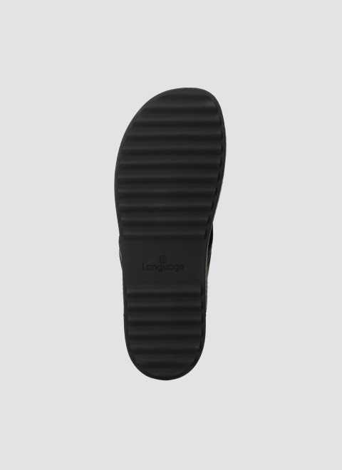 Language Men Black Casual Slippers (SKU: 194-3040-11-42)