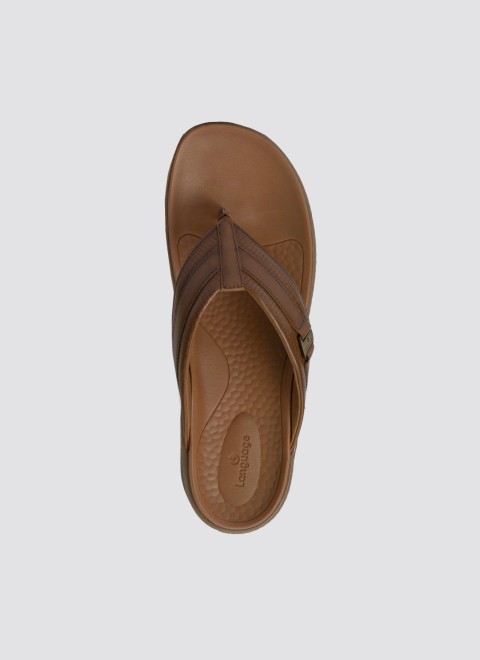 Language Men Tan Casual Slippers (SKU: 194-3040-23-41)