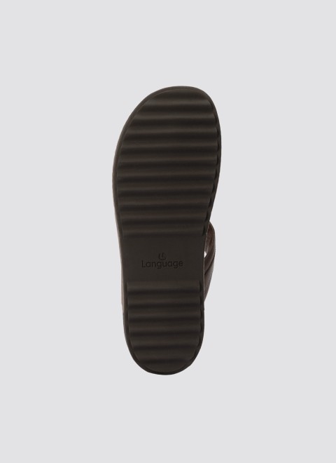 Language Men Brown Casual Slippers (SKU: 194-3041-12-42)