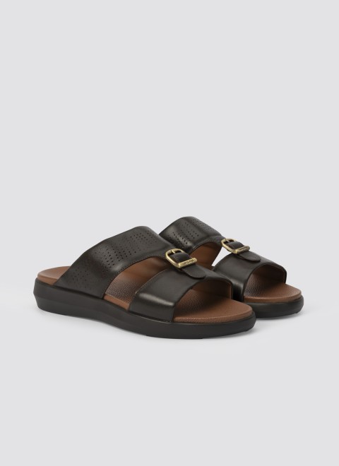Language Men Brown Casual Slippers