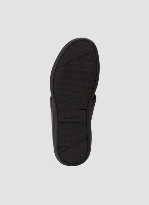 Language Men Brown Casual Slippers (SKU: 194-3051-12-42)