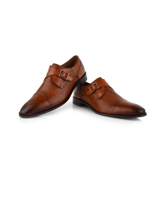 Language Men Tan Formal Monk