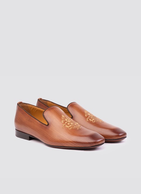 Language Men Tan Party Moccasin