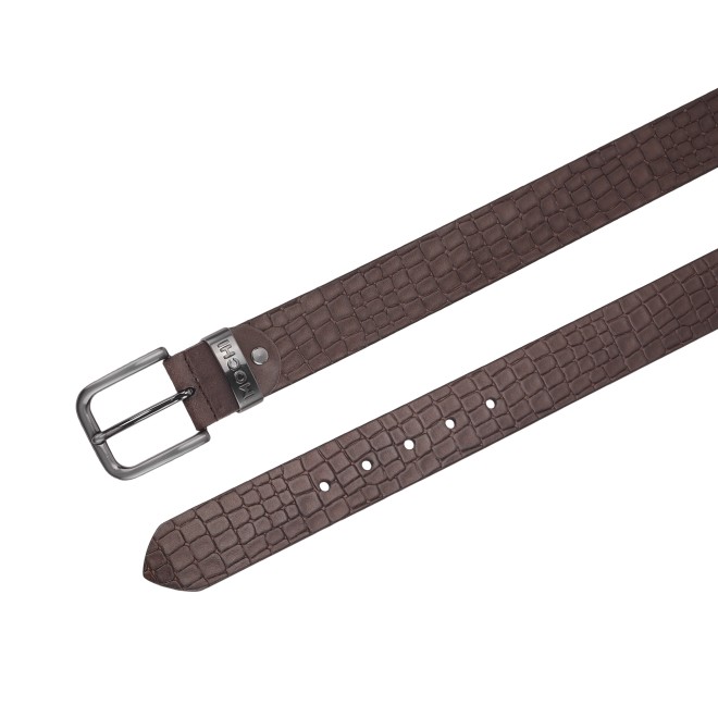 Mochi Men Brown Mens Belts Pin Buckle (SKU: 195-30-12-36)