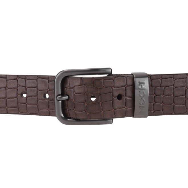 Mochi Men Brown Mens Belts Pin Buckle (SKU: 195-30-12-36)