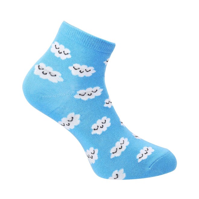 Mochi Women Blue Socks Ankle Length