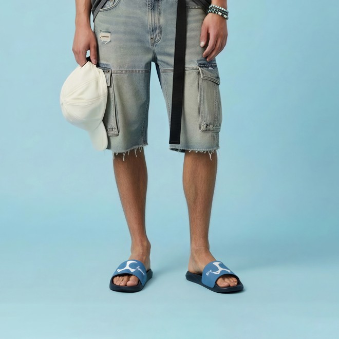 Mochi Men Blue Casual Slippers (SKU: 207-69-45-40)