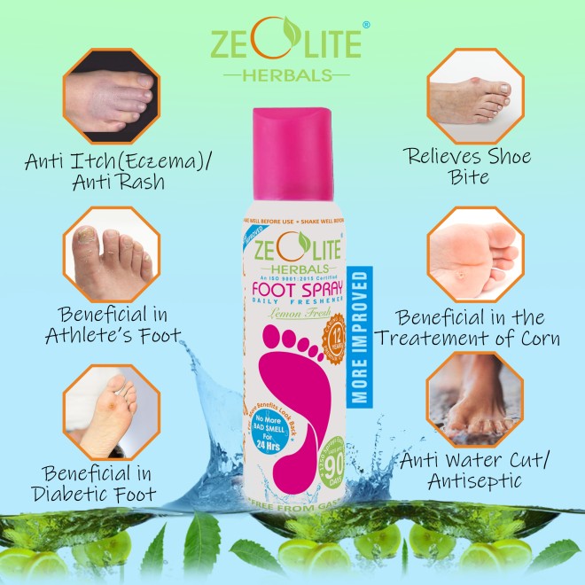 Zeolite Unisex Foot Spray (Big Bottle) 125ml (SKU: 219-11069-30-10)