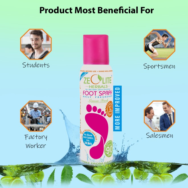 Zeolite Unisex Foot Spray (Big Bottle) 125ml (SKU: 219-11069-30-10)