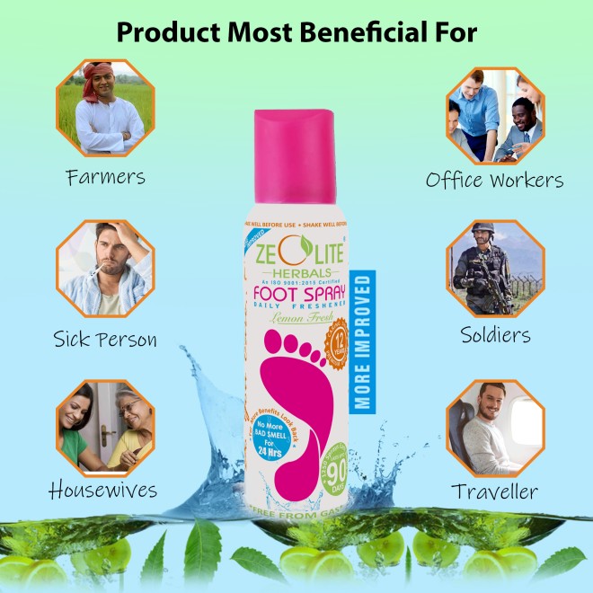 Zeolite Unisex Foot Spray (Big Bottle) 125ml (SKU: 219-11069-30-10)