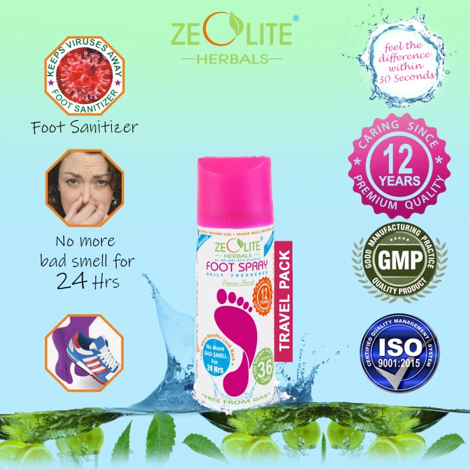 Zeolite Unisex Foot Spray (Small Bottle) 50ml