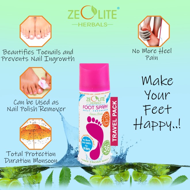 Zeolite Unisex Foot Spray (Small Bottle) 50ml (SKU: 219-11076-30-10)